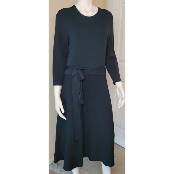 Eliza J Knit Belted Maxi Dress Dark Hunter Green Long Sleeve Size XXL - Picture 1 of 7